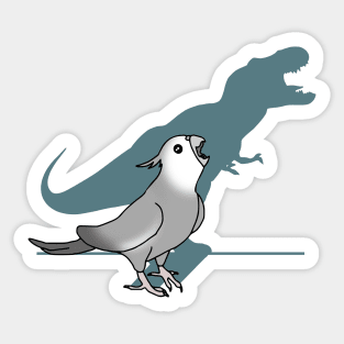 T-rex shadow - white faced grey cockatiel Sticker